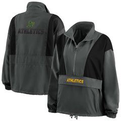 MLB Athletics WEAR by Erin Andrews Women's Packable Half-Zip Jacket