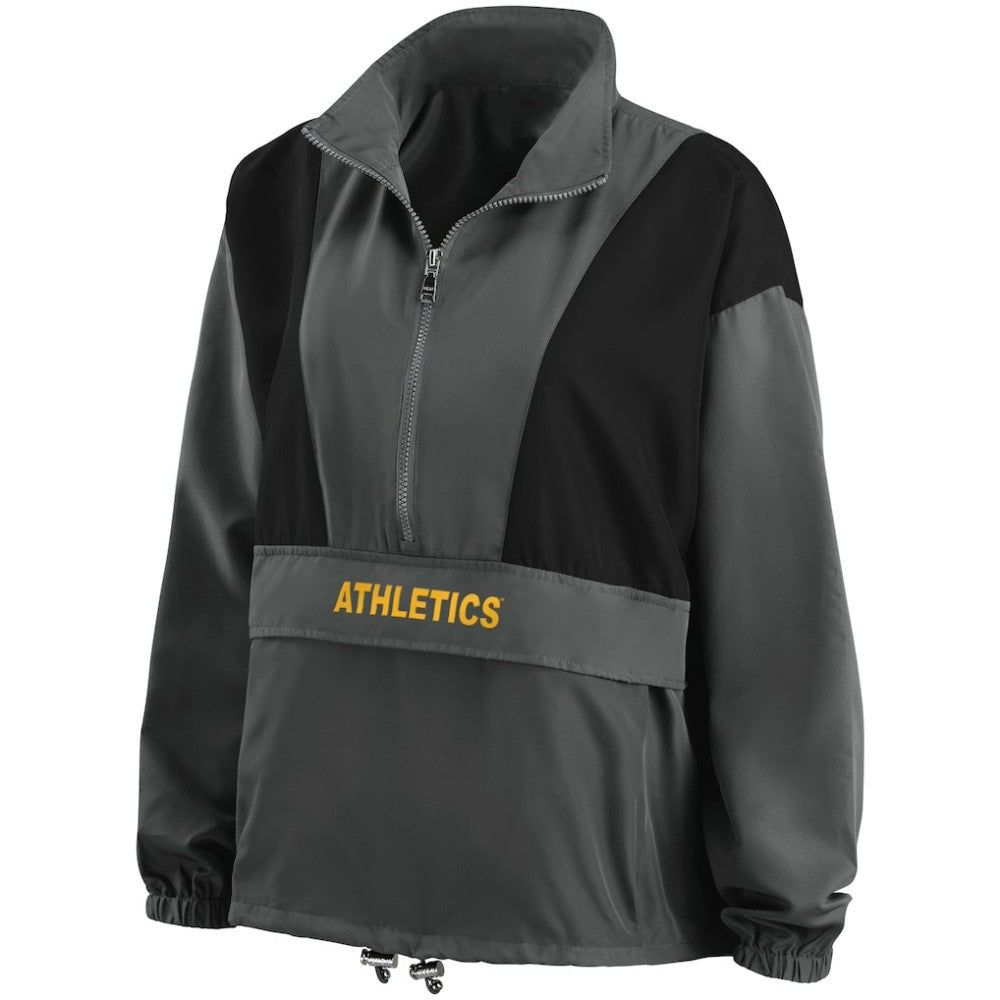 MLB Athletics WEAR by Erin Andrews Women's Packable Half-Zip Jacket