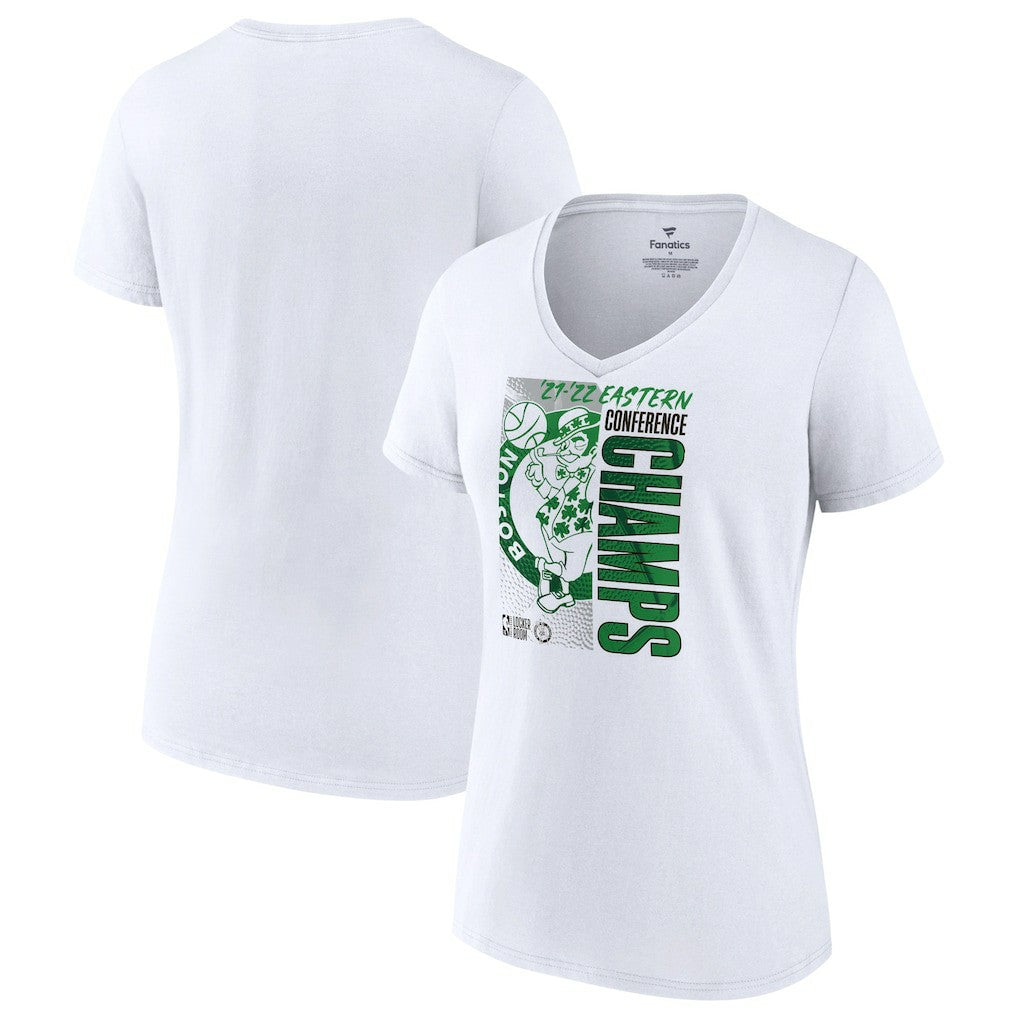 NBA Boston Celtics Women's 2022 Eastern Conference Champions Locker Room V-Neck T-Shirt