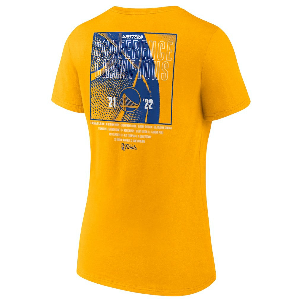 NBA Golden State Warriors Women's 2022 Western Conference Champions Balanced Attack Roster V-Neck T-Shirt sale