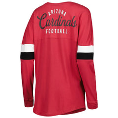 Women's Athletic Varsity Lace-Up Lightweight Long Sleeve T-Shirt - Arizona Cardinals