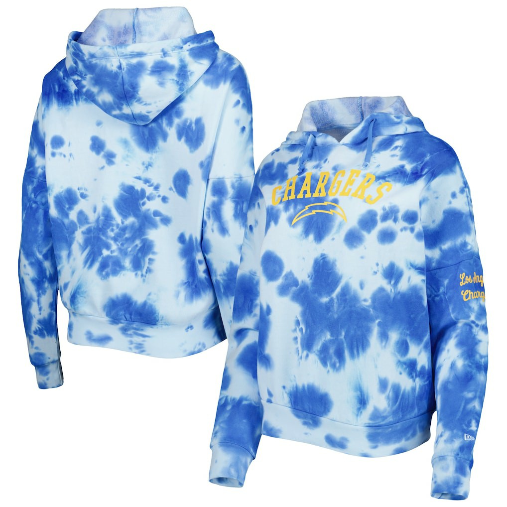 Women's Cloud Dye Fleece Pullover Hoodie - Los Angeles Chargers