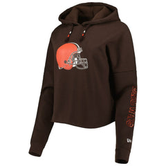 Women's Foil Sleeve Pullover Hoodie - Cleveland Browns
