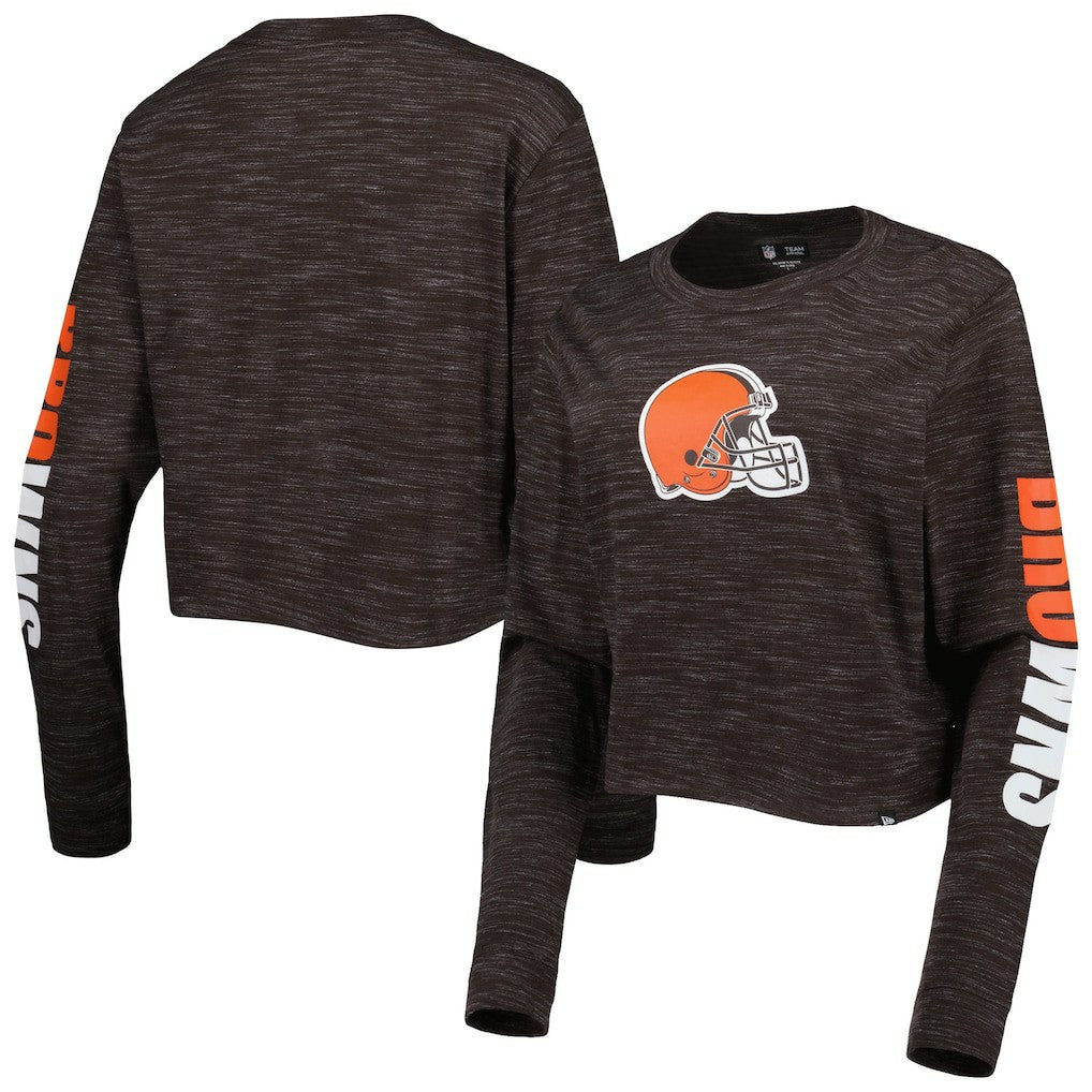 Women's Crop Long Sleeve T-Shirt - Cleveland Browns