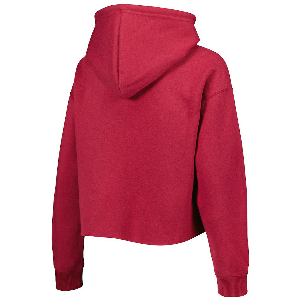 Cuce Women's Crystal Logo Cropped Pullover Hoodie - Arizona Cardinals