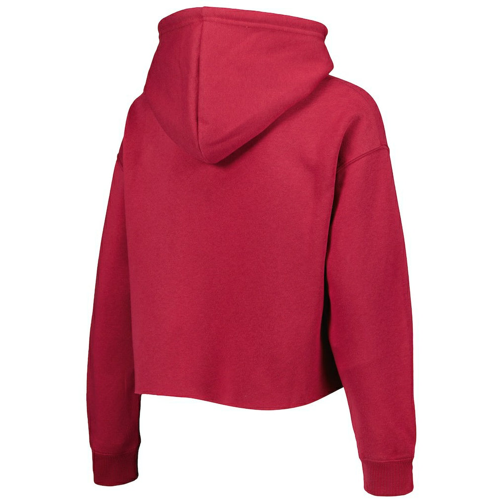Cuce Women's Crystal Logo Cropped Pullover Hoodie - Arizona Cardinals