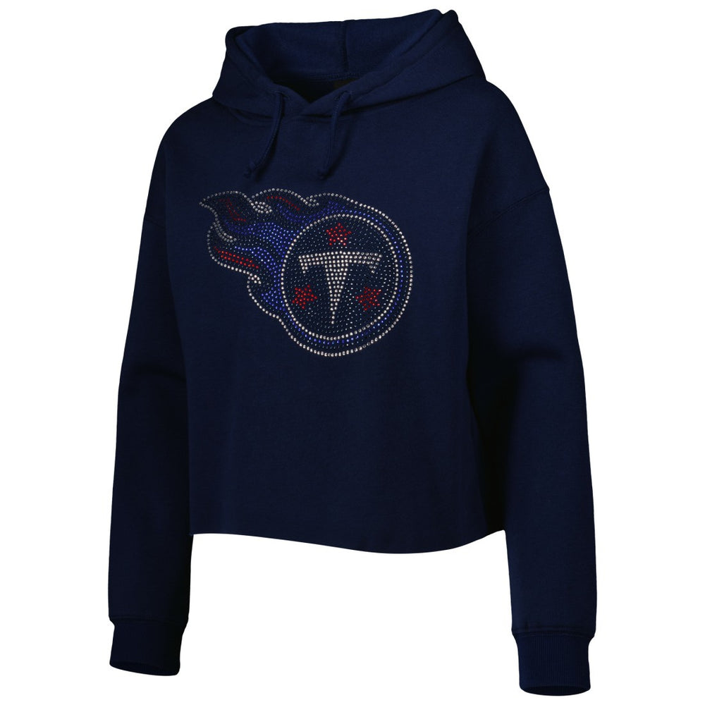Cuce Women's Crystal Logo Cropped Pullover Hoodie - Tennessee Titans