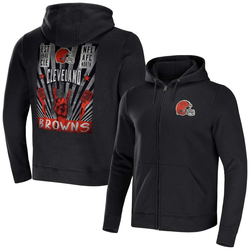NFL x Darius Rucker Collection Rocker Full-Zip Hoodie - Cleveland Browns