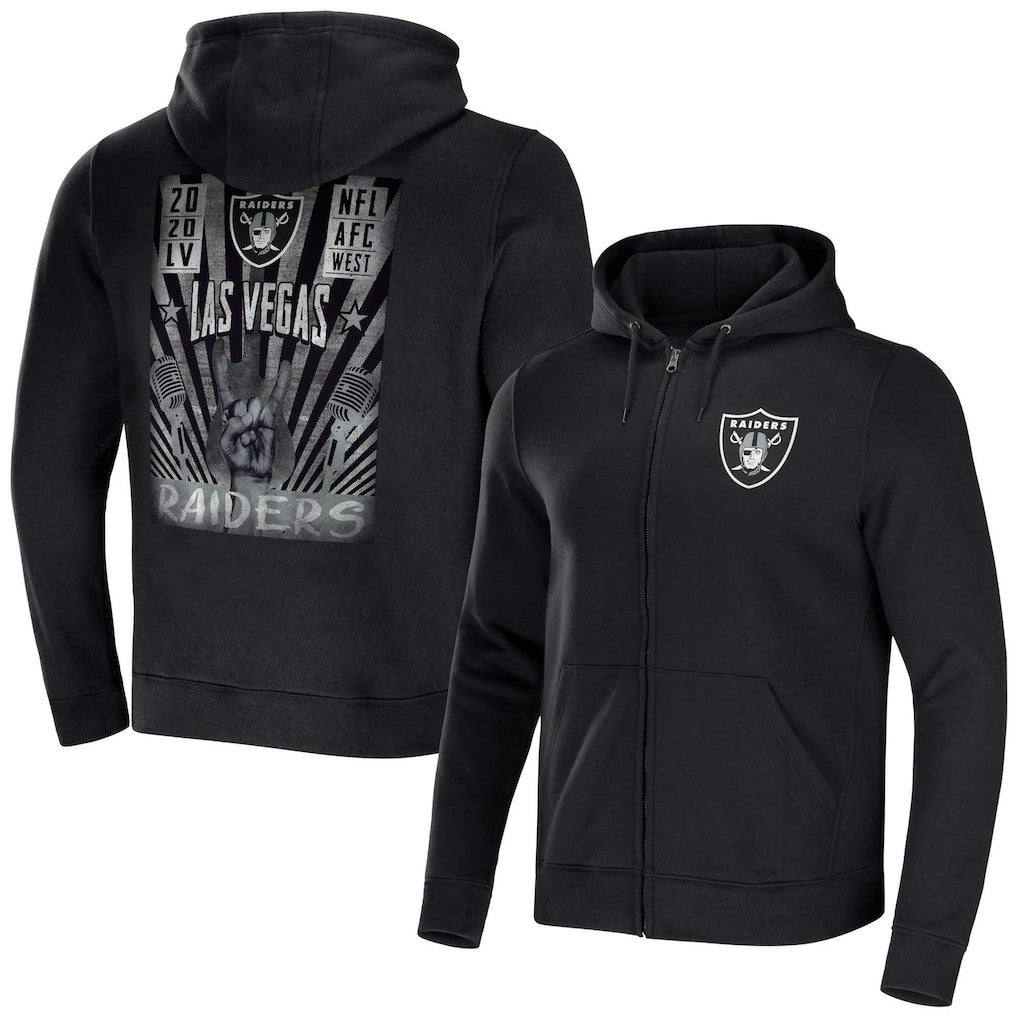 NFL x Darius Rucker Collection Rocker Full-Zip Hoodie - Las Vegas Raiders