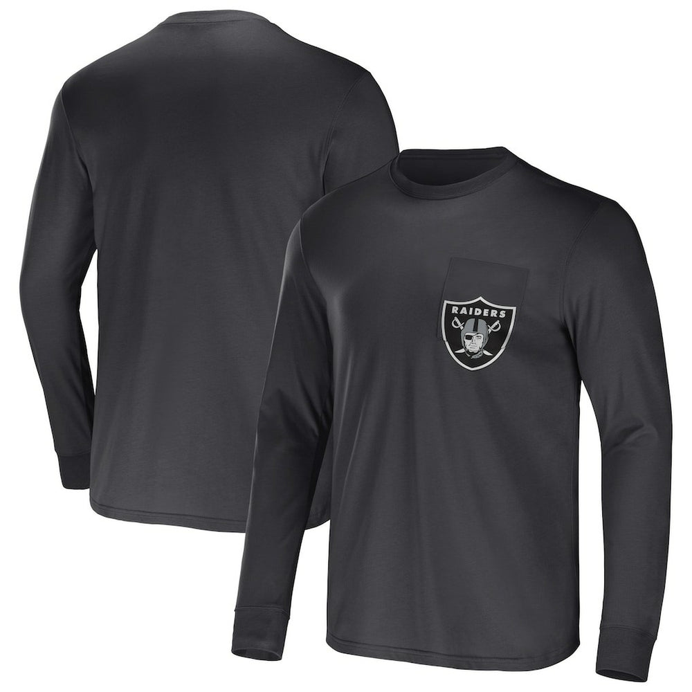 NFL x Darius Rucker Collection Team Long Sleeve Pocket T-Shirt - Las Vegas Raiders