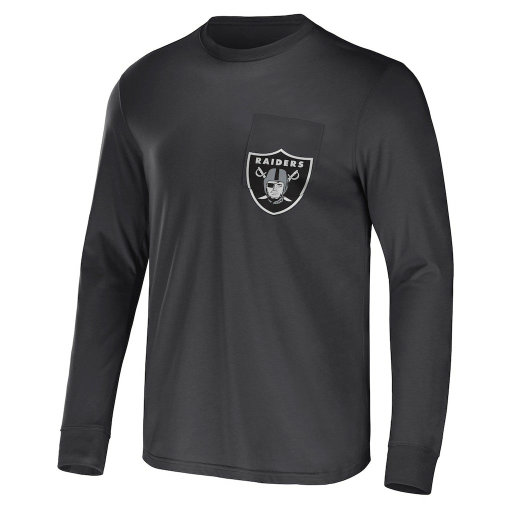 NFL x Darius Rucker Collection Team Long Sleeve Pocket T-Shirt - Las Vegas Raiders