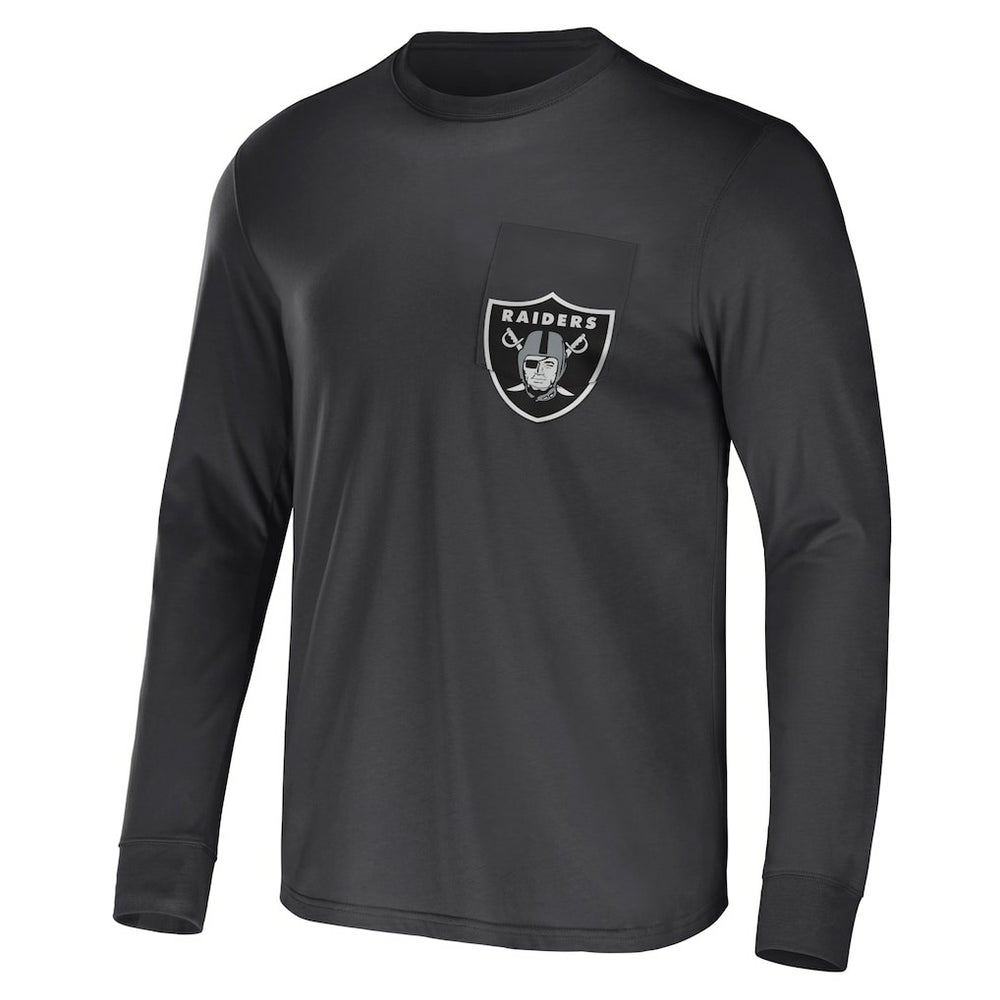 NFL x Darius Rucker Collection Team Long Sleeve Pocket T-Shirt - Las Vegas Raiders