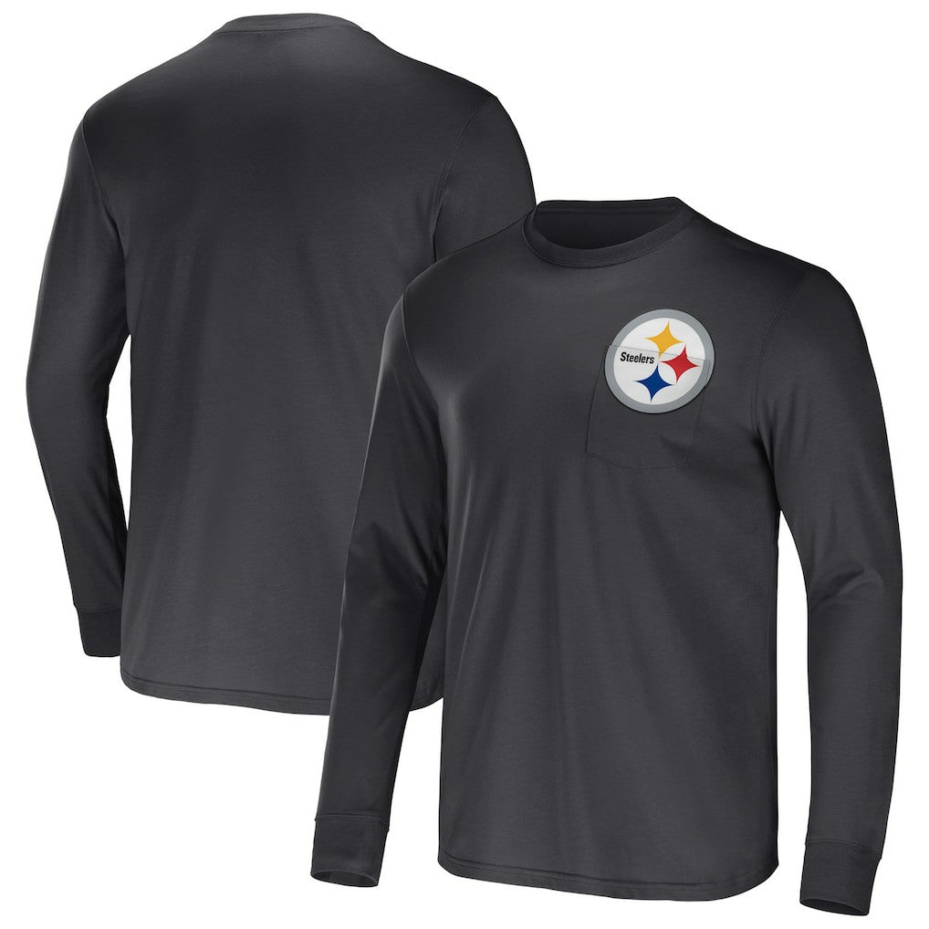 NFL x Darius Rucker Collection Team Long Sleeve Pocket T-Shirt - Pittsburgh Steelers