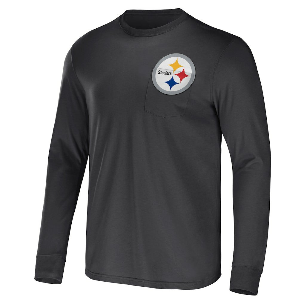 NFL x Darius Rucker Collection Team Long Sleeve Pocket T-Shirt - Pittsburgh Steelers