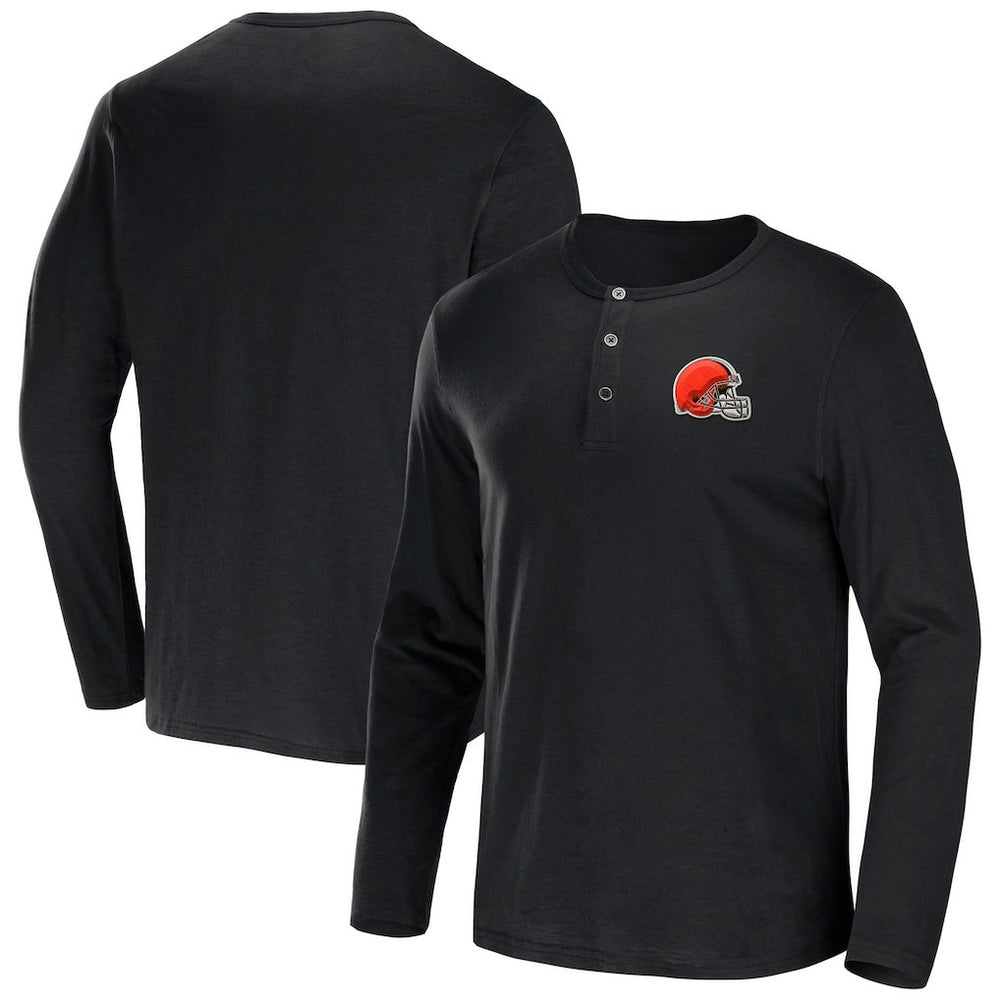 NFL x Darius Rucker Collection Slub Jersey Henley Long Sleeve T-Shirt - Cleveland Browns