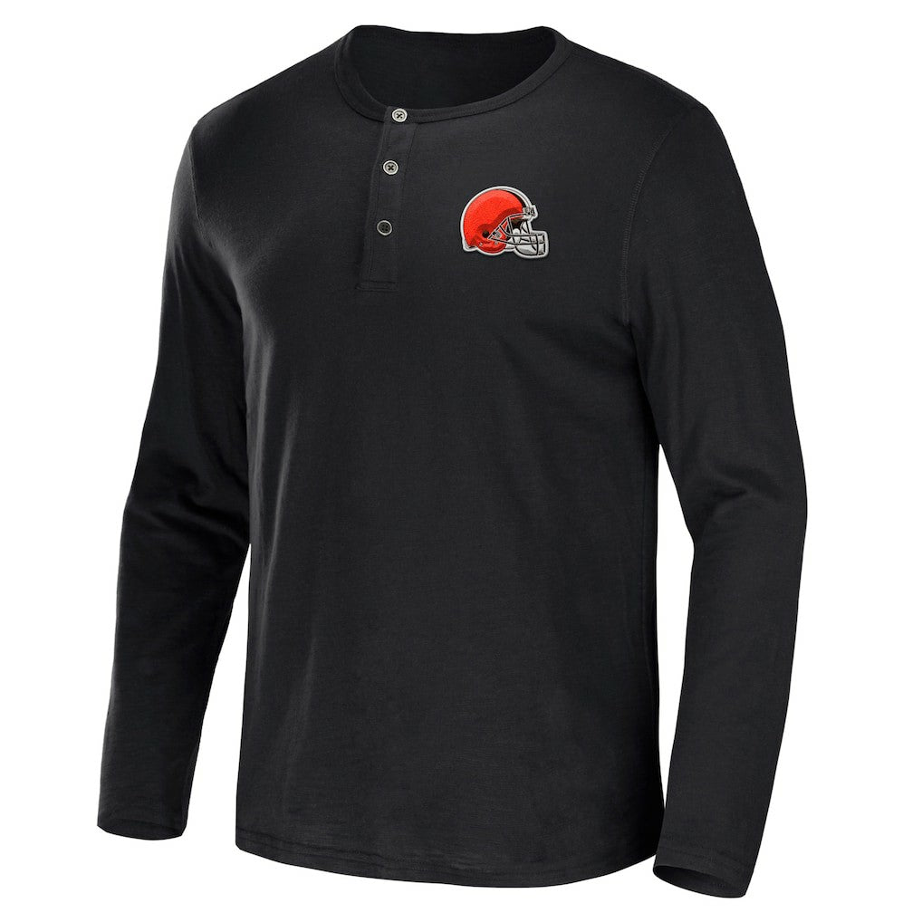 NFL x Darius Rucker Collection Slub Jersey Henley Long Sleeve T-Shirt - Cleveland Browns
