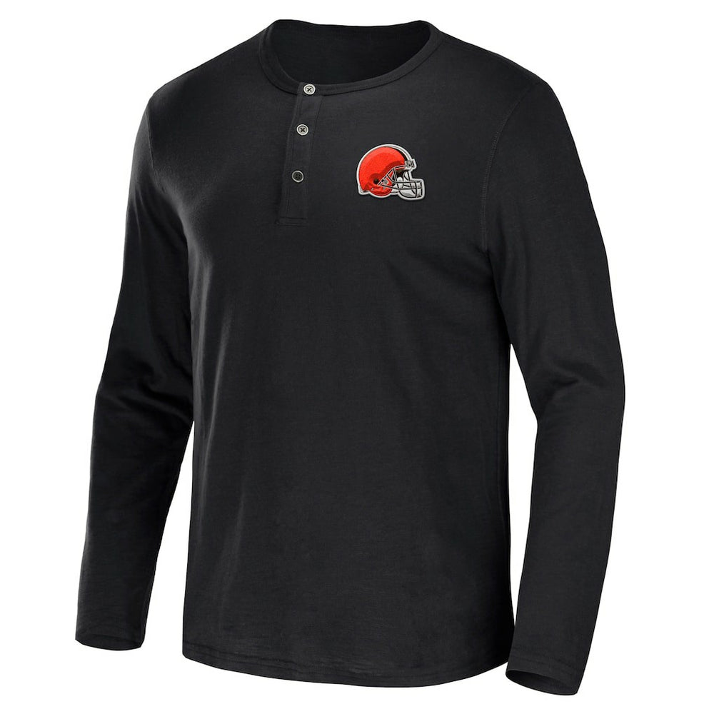 NFL x Darius Rucker Collection Slub Jersey Henley Long Sleeve T-Shirt - Cleveland Browns