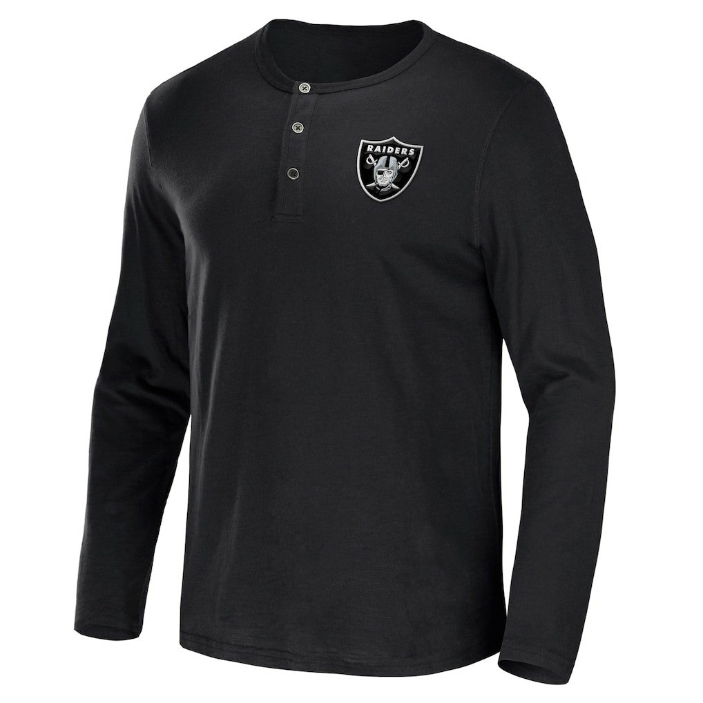 NFL x Darius Rucker Collection Slub Jersey Henley Long Sleeve T-Shirt - Las Vegas Raiders