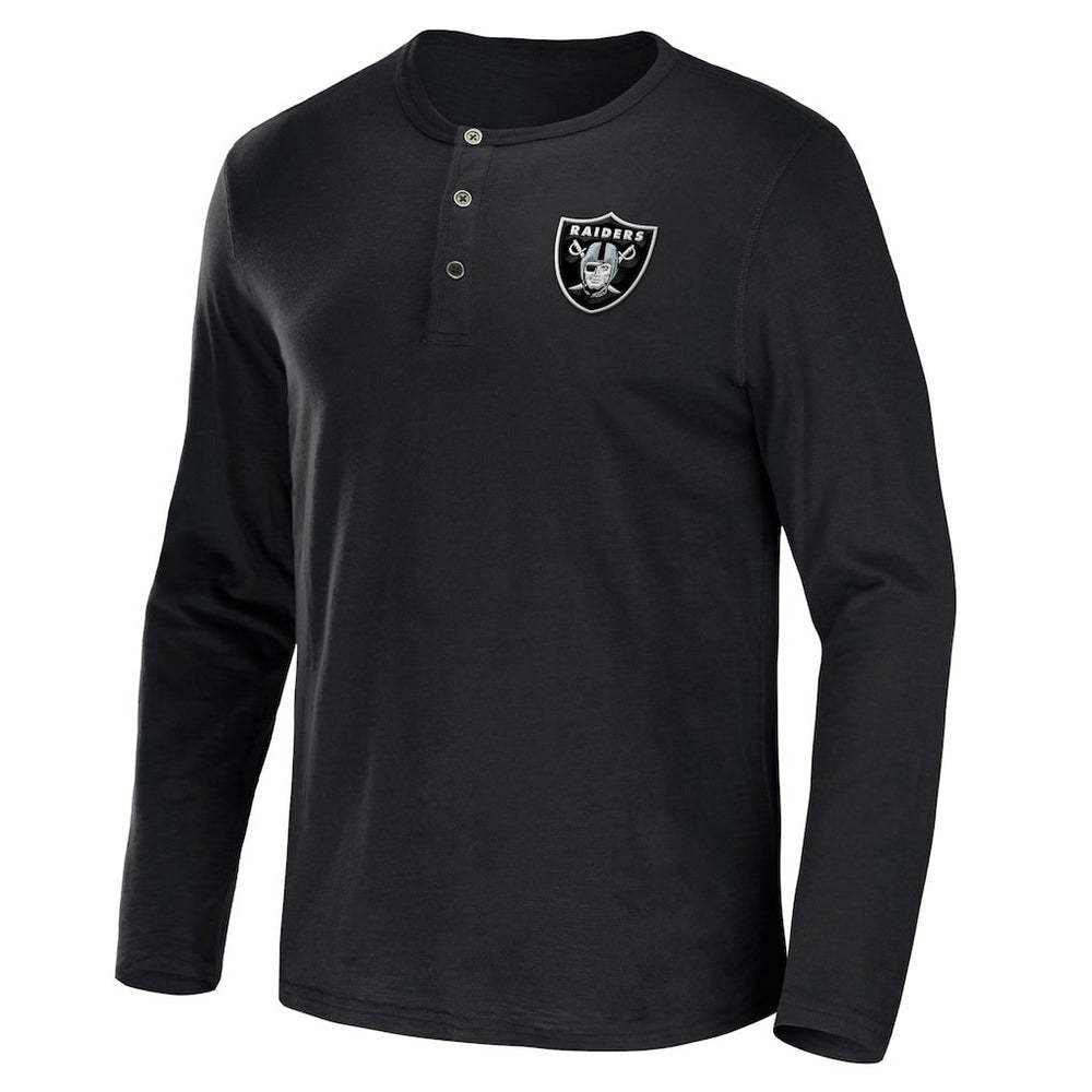 NFL x Darius Rucker Collection Slub Jersey Henley Long Sleeve T-Shirt - Las Vegas Raiders