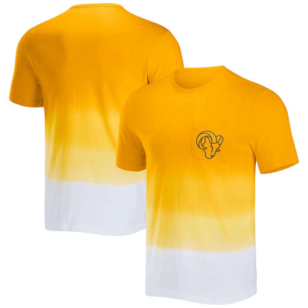 NFL x Darius Rucker Collection Dip Dye Pocket T-Shirt - Los Angeles Rams
