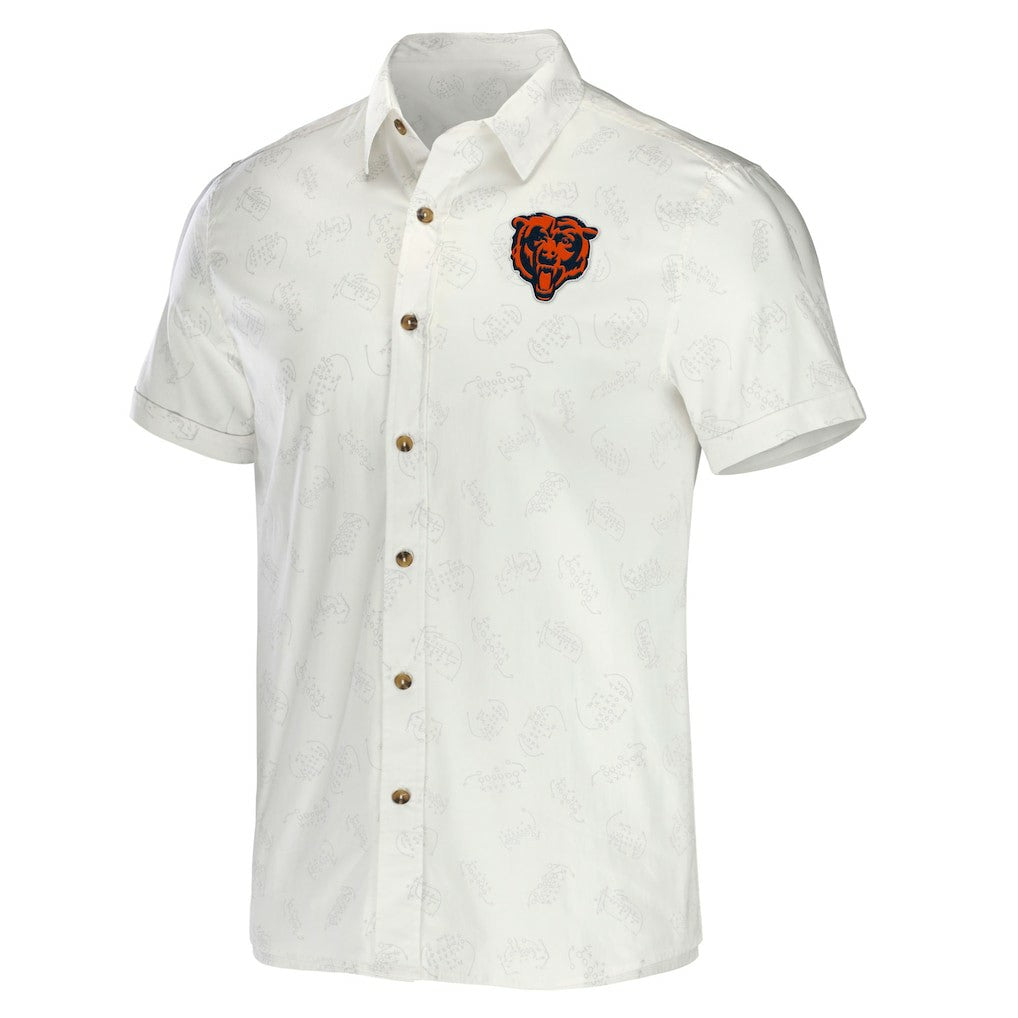 NFL x Darius Rucker Collection Woven Button-Up T-Shirt - Chicago Bears