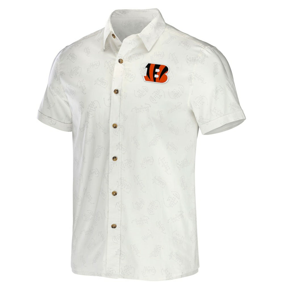 NFL x Darius Rucker Collection Woven Button-Up T-Shirt - Cincinnati Bengals
