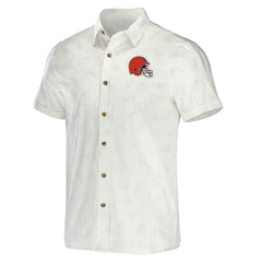 NFL x Darius Rucker Collection Woven Button-Up T-Shirt - Cleveland Browns