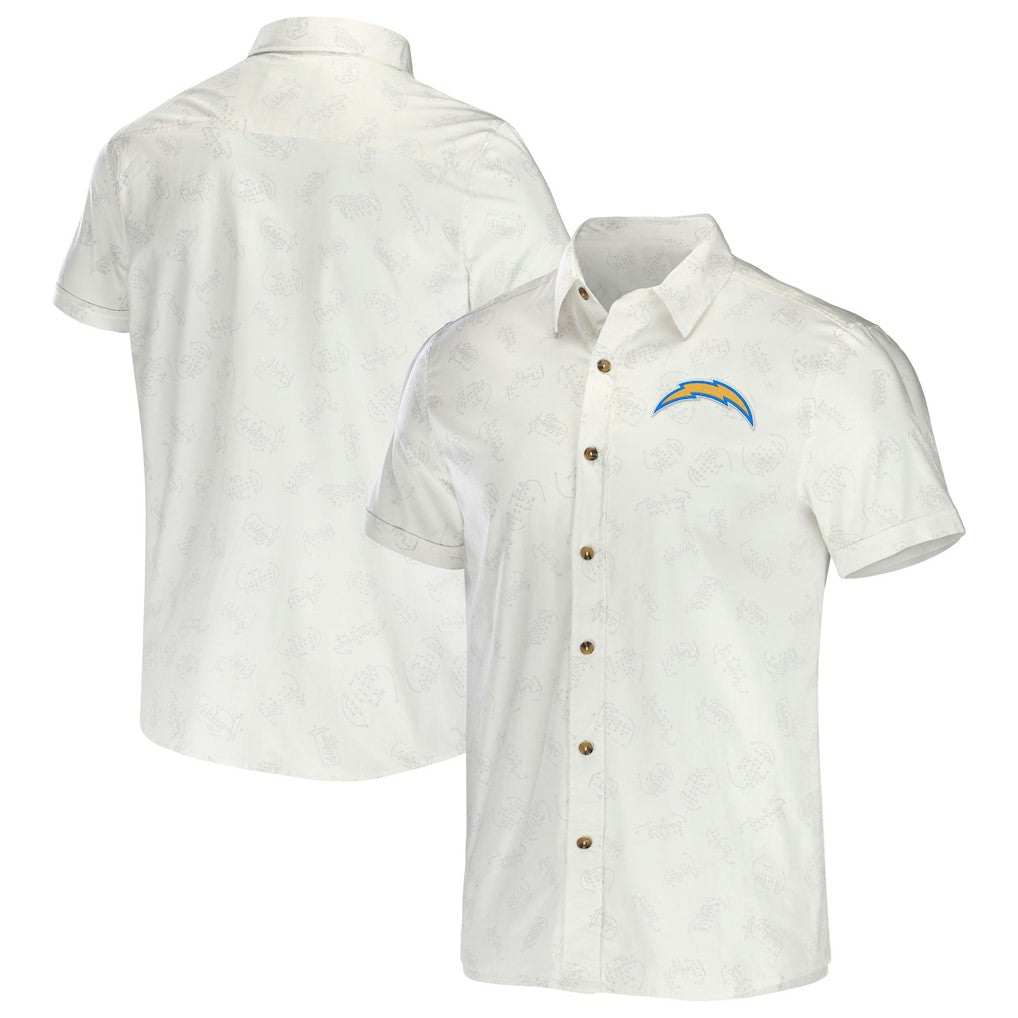 NFL x Darius Rucker Collection Woven Button-Up T-Shirt - Los Angeles Chargers