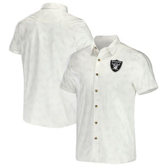 NFL x Darius Rucker Collection Woven Button-Up T-Shirt - Las Vegas Raiders