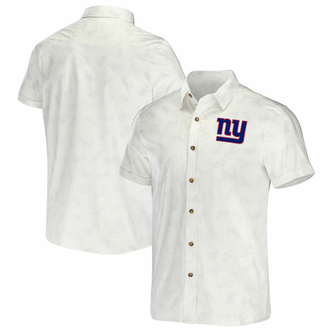 NFL x Darius Rucker Collection Woven Button-Up T-Shirt - New York Giants