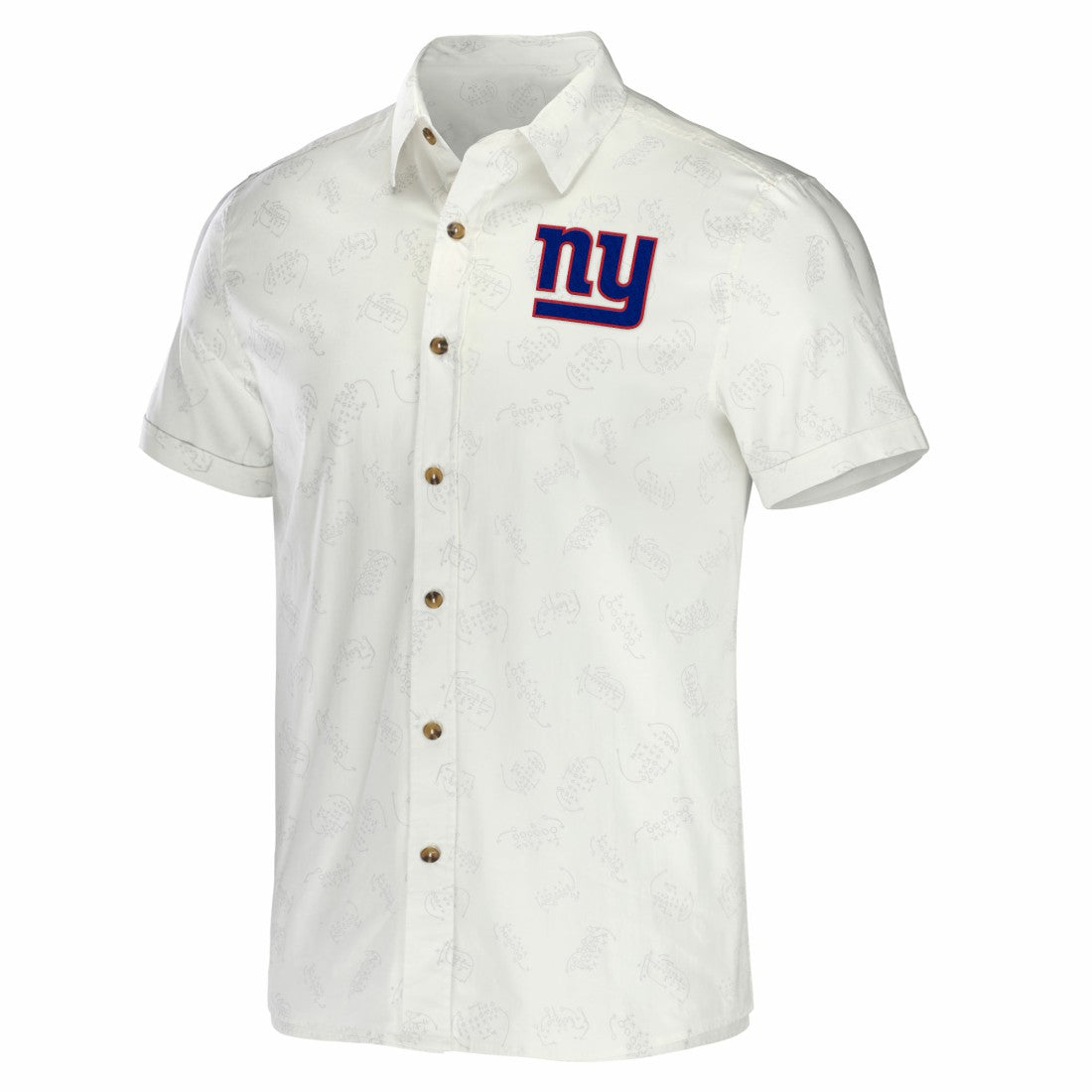 NFL x Darius Rucker Collection Woven Button-Up T-Shirt - New York Giants