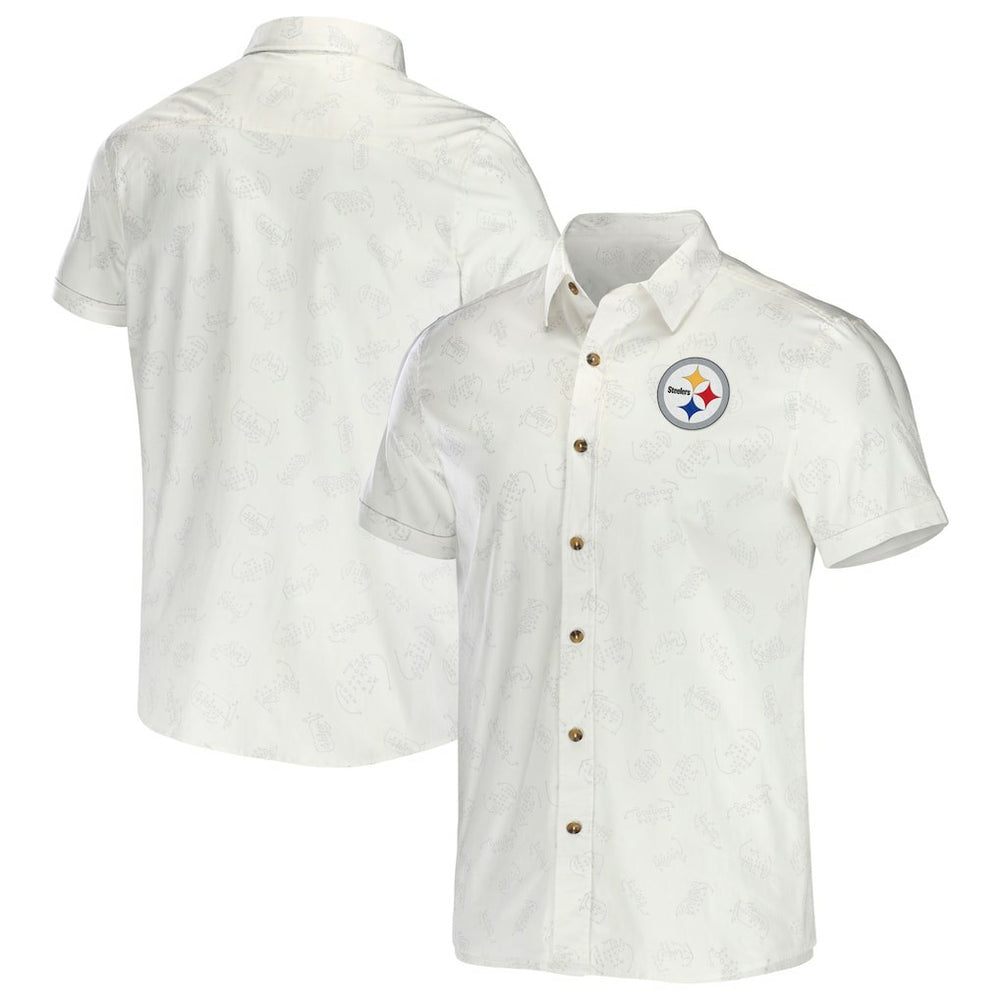 NFL x Darius Rucker Collection Woven Button-Up T-Shirt - Pittsburgh Steelers