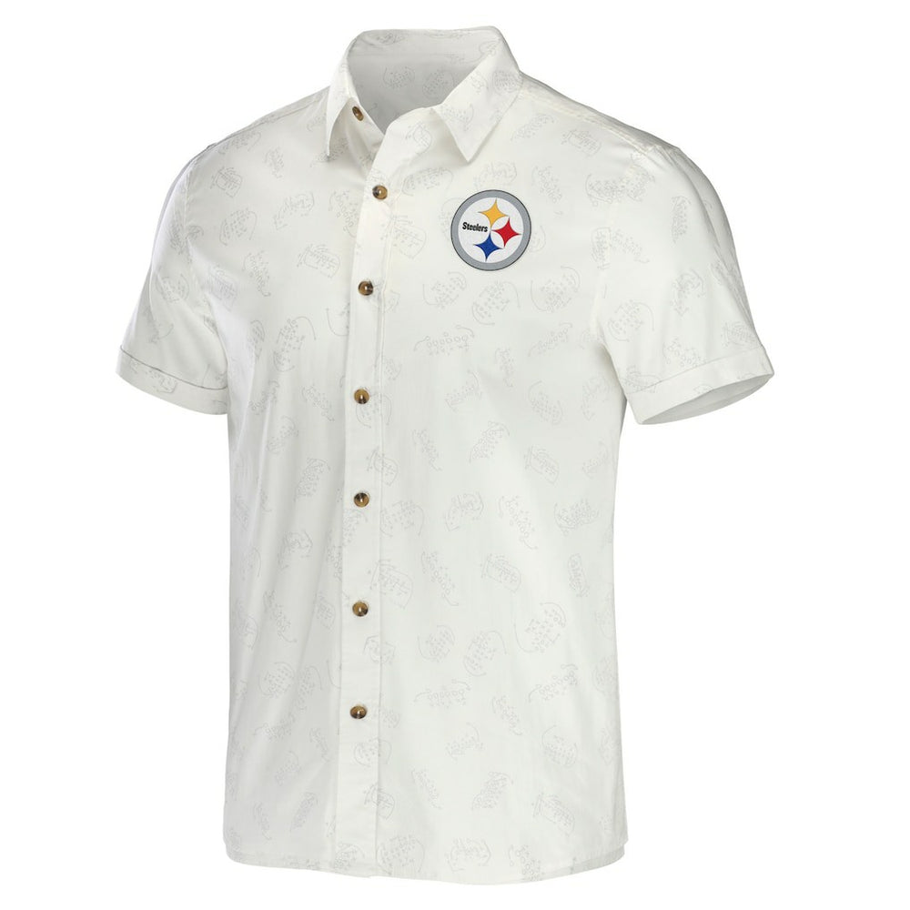 NFL x Darius Rucker Collection Woven Button-Up T-Shirt - Pittsburgh Steelers