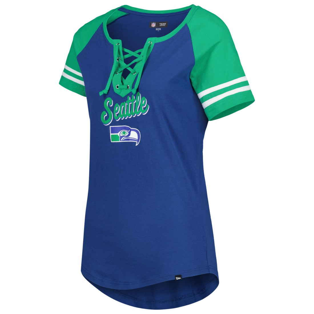 Women's Legacy Lace-Up Raglan T-Shirt - Seattle Seahawks