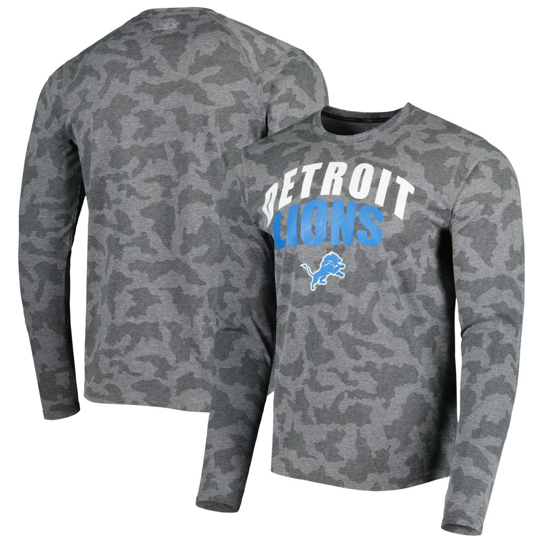 MSX by Michael Strahan Performance Camo Long Sleeve T-Shirt - Detroit Lions