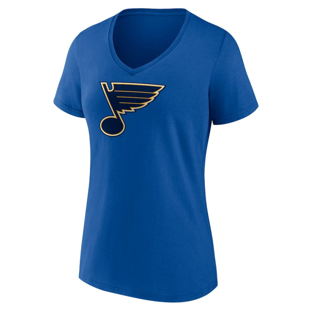 NHL Royal St. Louis Blues Fanatics Women's Primary Logo Team V-Neck T-Shirt
