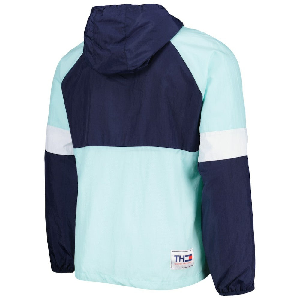 NHL Deep Sea Blue/White Seattle Kraken Tommy Hilfiger Raglan Half-Zip Jacket