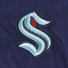NHL Deep Sea Blue/White Seattle Kraken Tommy Hilfiger Raglan Half-Zip Jacket