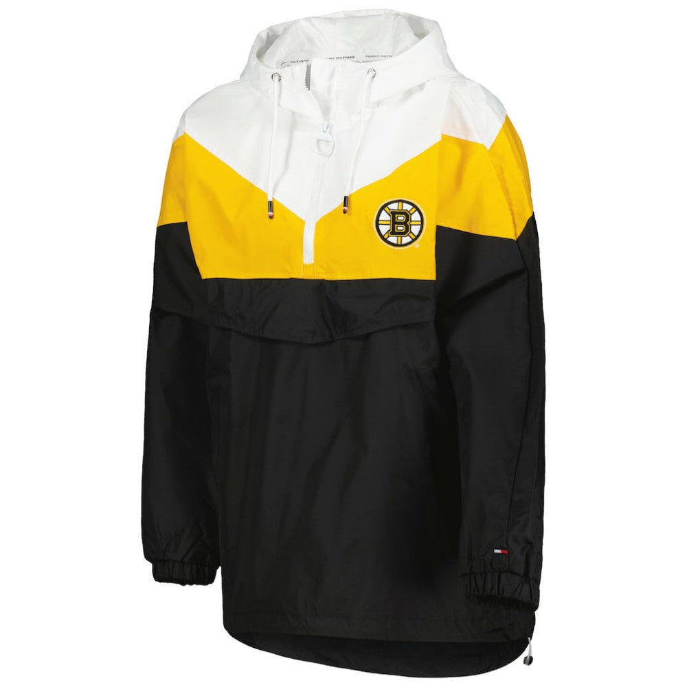 NHL Black/Gold Boston Bruins Tommy Hilfiger Women's Staci Half-Zip Windbreaker Jacket