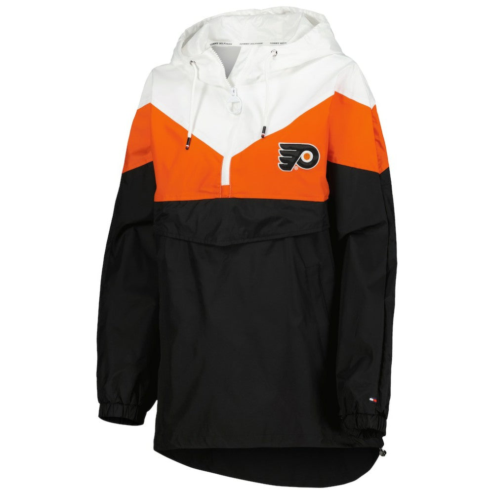 NHL Orange/Black Philadelphia Flyers Tommy Hilfiger Women's Staci Half-Zip Windbreaker Jacket