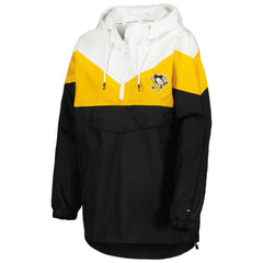 NHL Black/Gold Pittsburgh Penguins Tommy Hilfiger Women's Staci Half-Zip Windbreaker Jacket
