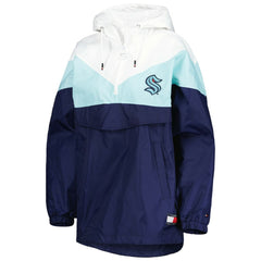 NHL Blue/Deep Sea Blue Seattle Kraken Tommy Hilfiger Women's Staci Half-Zip Windbreaker Jacket