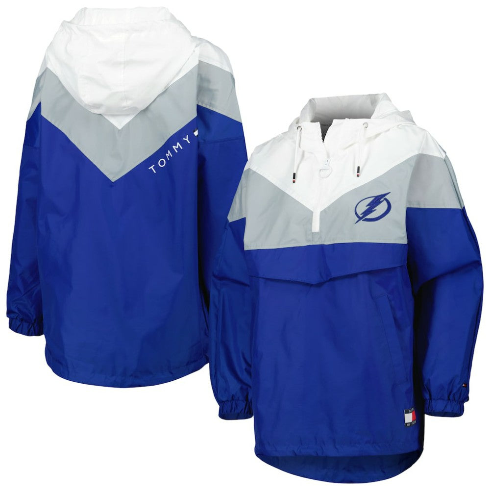 NHL Blue/Silver Tampa Bay Lightning Tommy Hilfiger Women's Staci Half-Zip Windbreaker Jacket