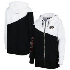 NHL Black/White Philadelphia Flyers DKNY Sport Women's Gina Full-Zip Hoodie