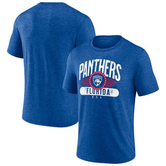 NHL Royal Florida Panthers Badge of Honor Tri-Blend T-Shirt