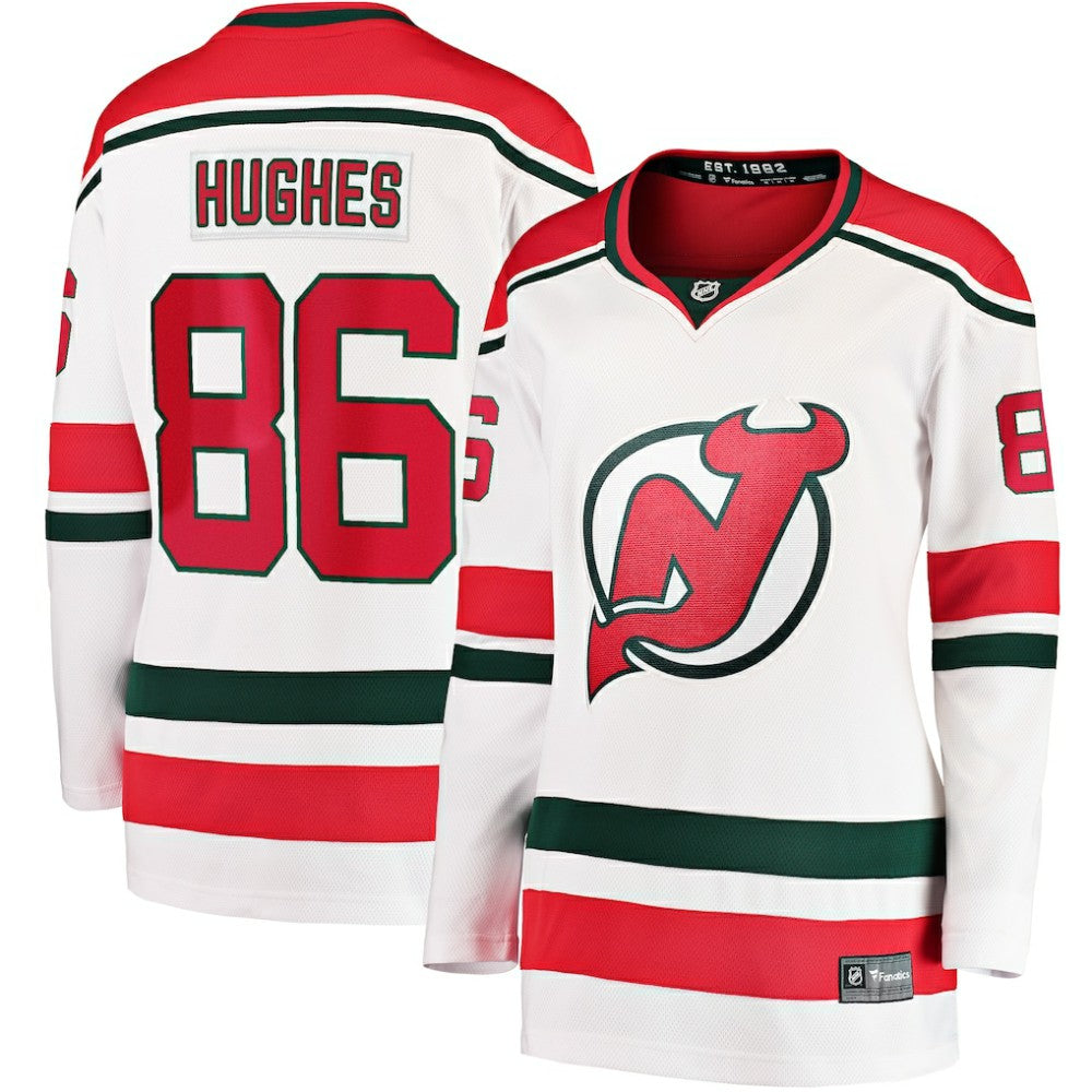 NHL White Jack Hughes New Jersey Devils Fanatics Women's Alternate Breakaway Jersey
