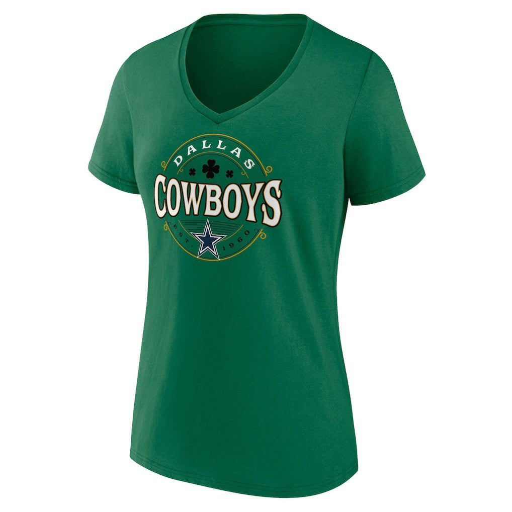 Women's Lucky Celtic V-Neck T-Shirt - Dallas Cowboys