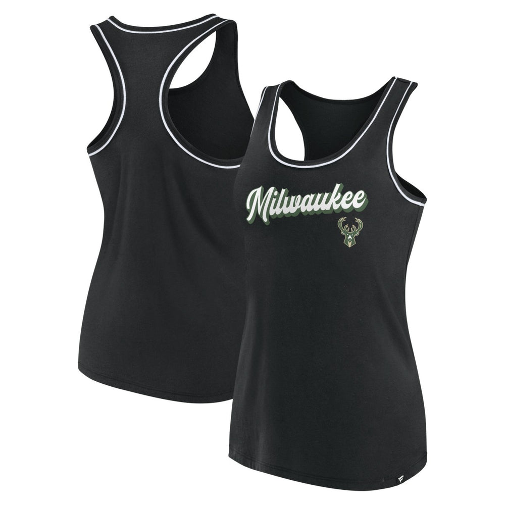 NBA Milwaukee Bucks Women's Wordmark Logo Racerback Tank Top