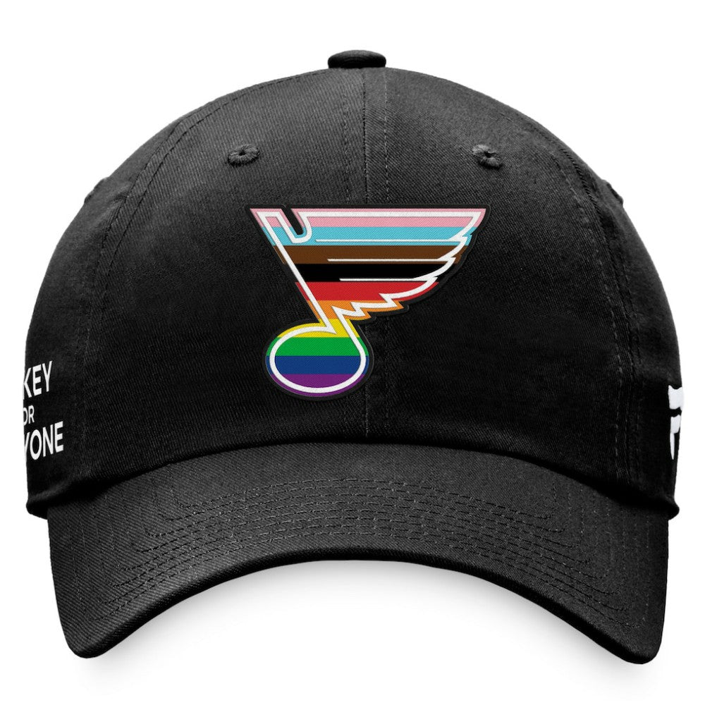 NHL Black St. Louis Blues Fanatics Team Logo Pride Adjustable Hat