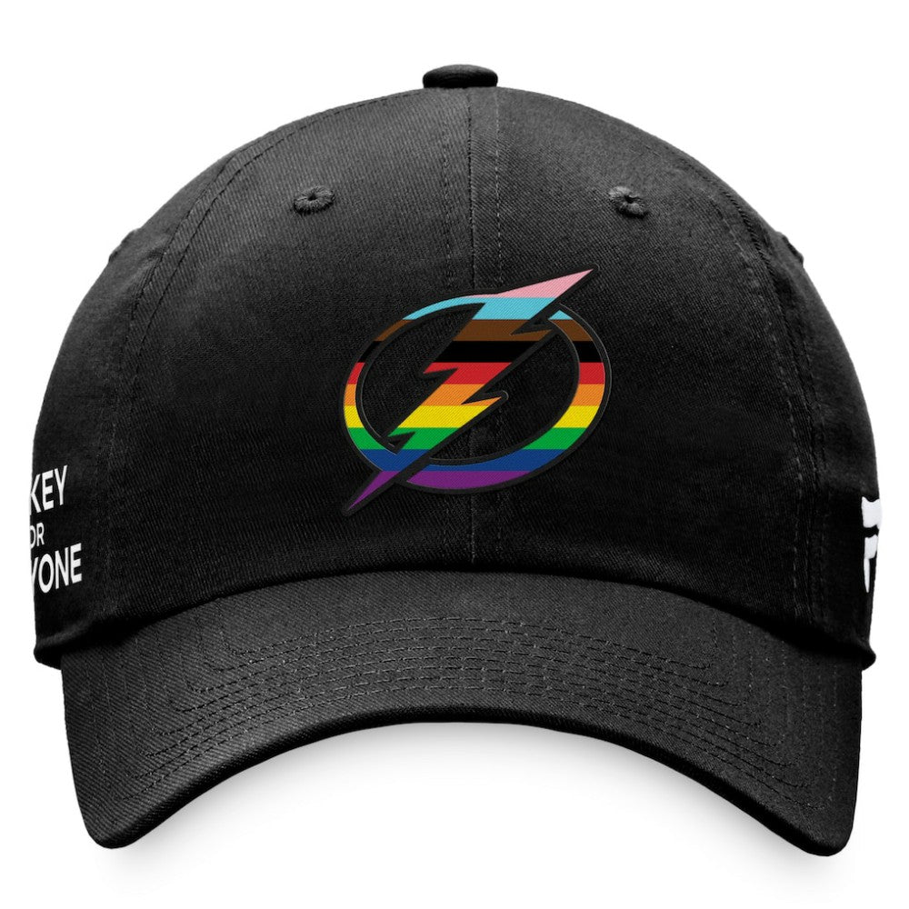 NHL Black Tampa Bay Lightning Fanatics Team Logo Pride Adjustable Hat